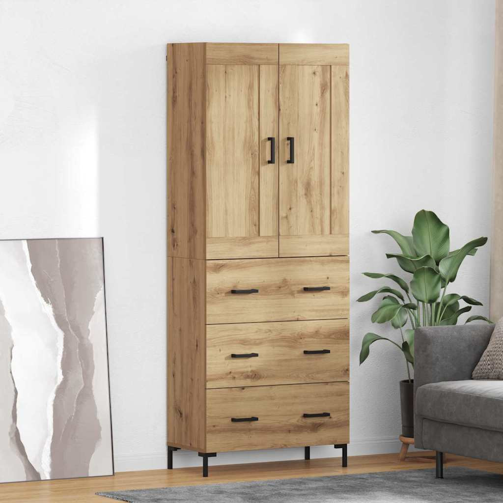vidaXL Highboard 2 pcs Artisan-Eiche 69,5 x 34 x 180 cm Holzwerkstoff
