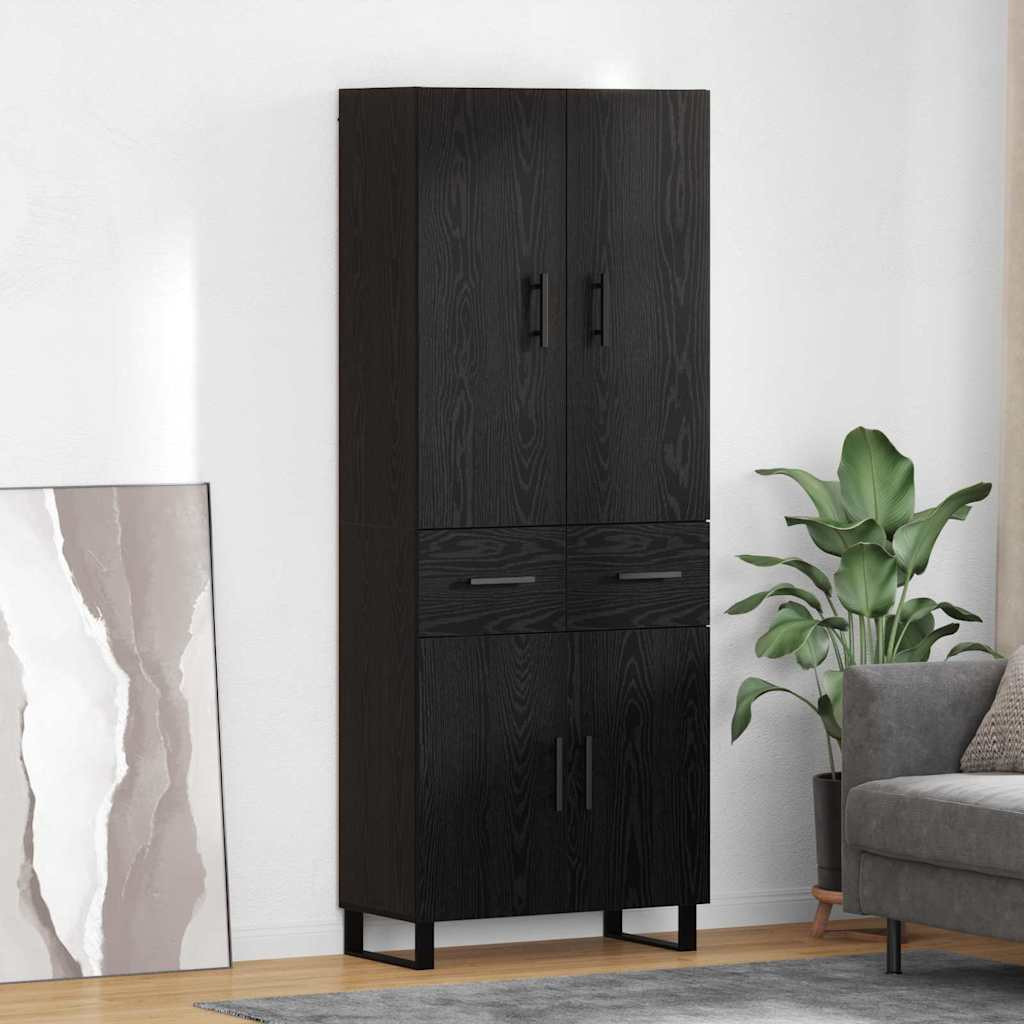 vidaXL Highboard 2 pcs Schwarz Eichen-Optik 69,5 x 34 x 180 cm