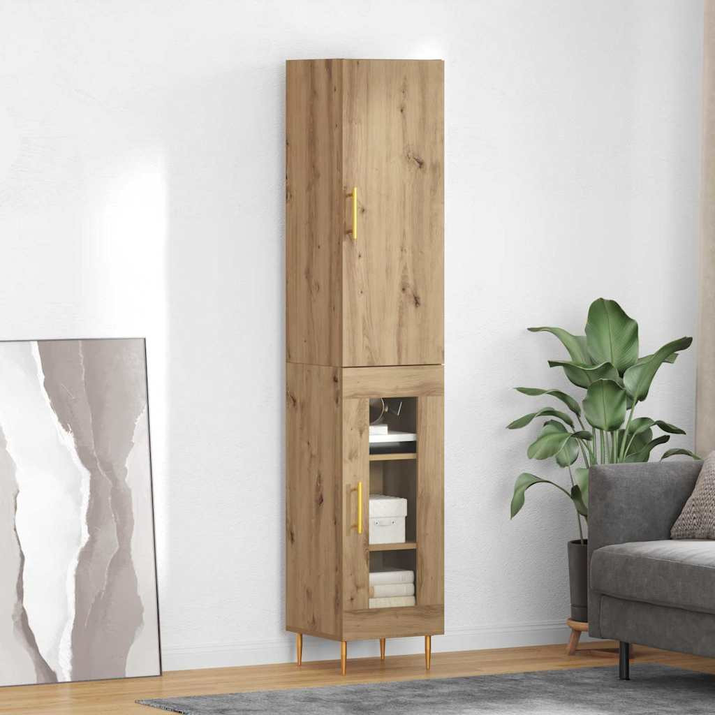 vidaXL Highboard 2 pcs Artisan-Eiche 34,5 x 34 x 180 cm Holzwerkstoff