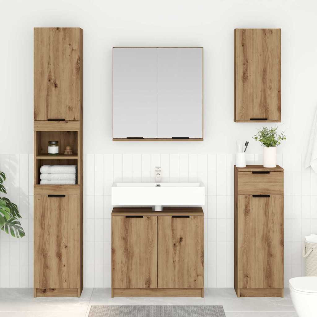 vidaXL Badezimmerschrank-Set 2 Stk. Artisan-Eiche Holzwerkstoff