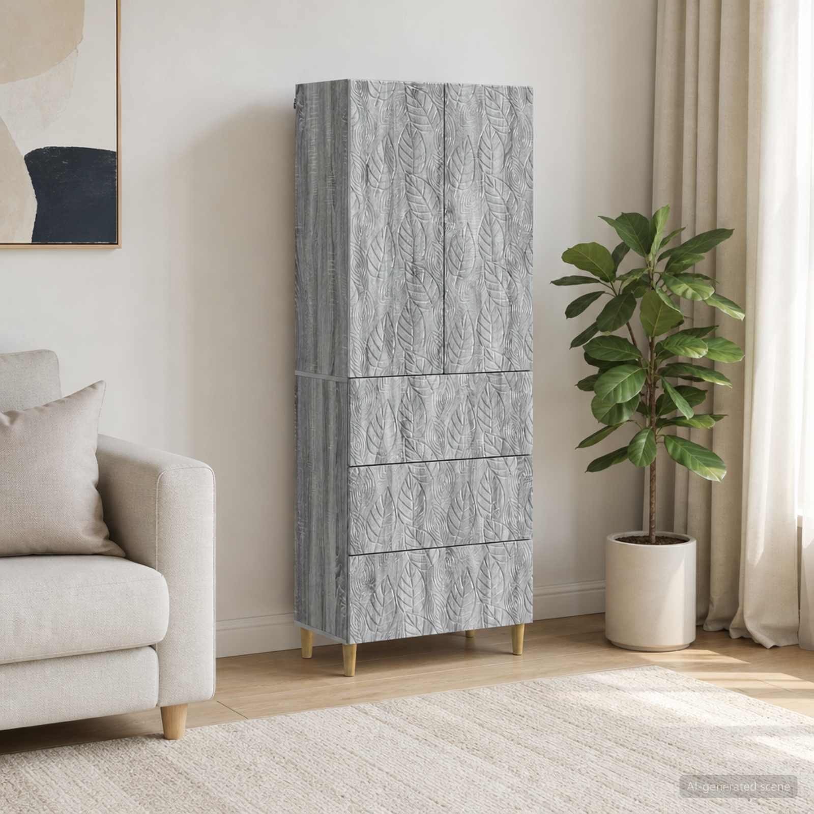 vidaXL Schrankset 2 pcs Grau Sonoma 66 x 34,5 x 90 cm Holzwerkstoff
