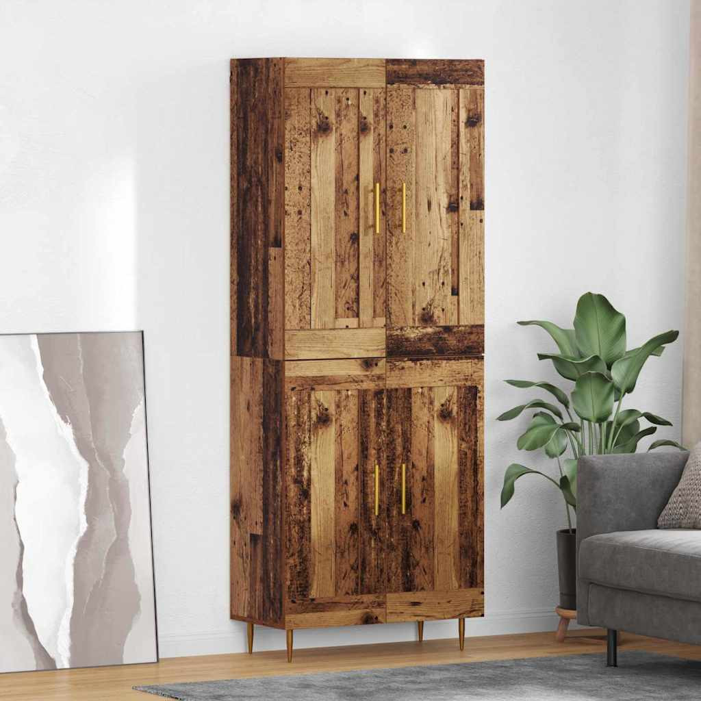 vidaXL Highboard Altholz 69,5 x 34 x 180 cm Holzwerkstoff