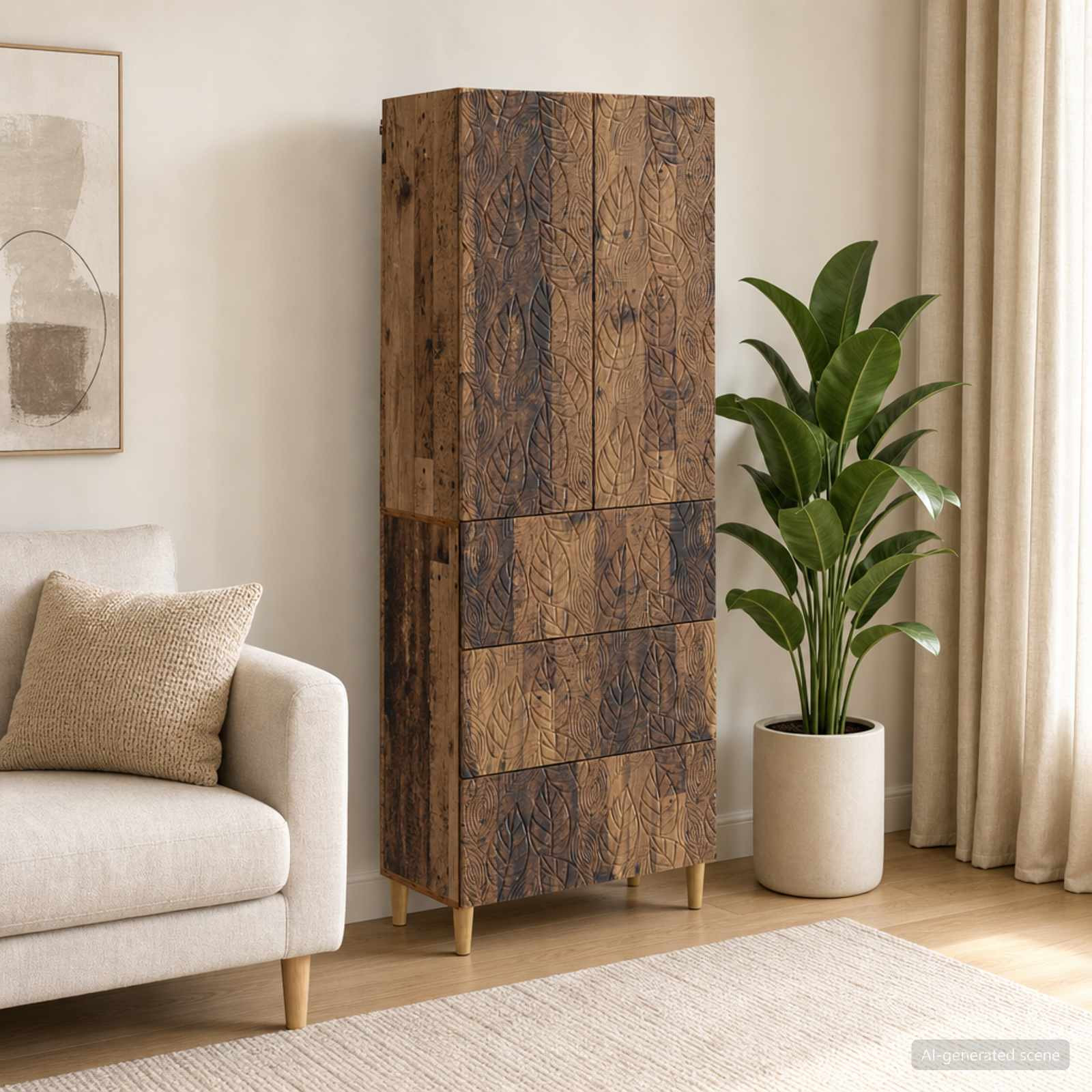 vidaXL Schrankset 2 pcs Altholz 66 x 34,5 x 90 cm Holzwerkstoff