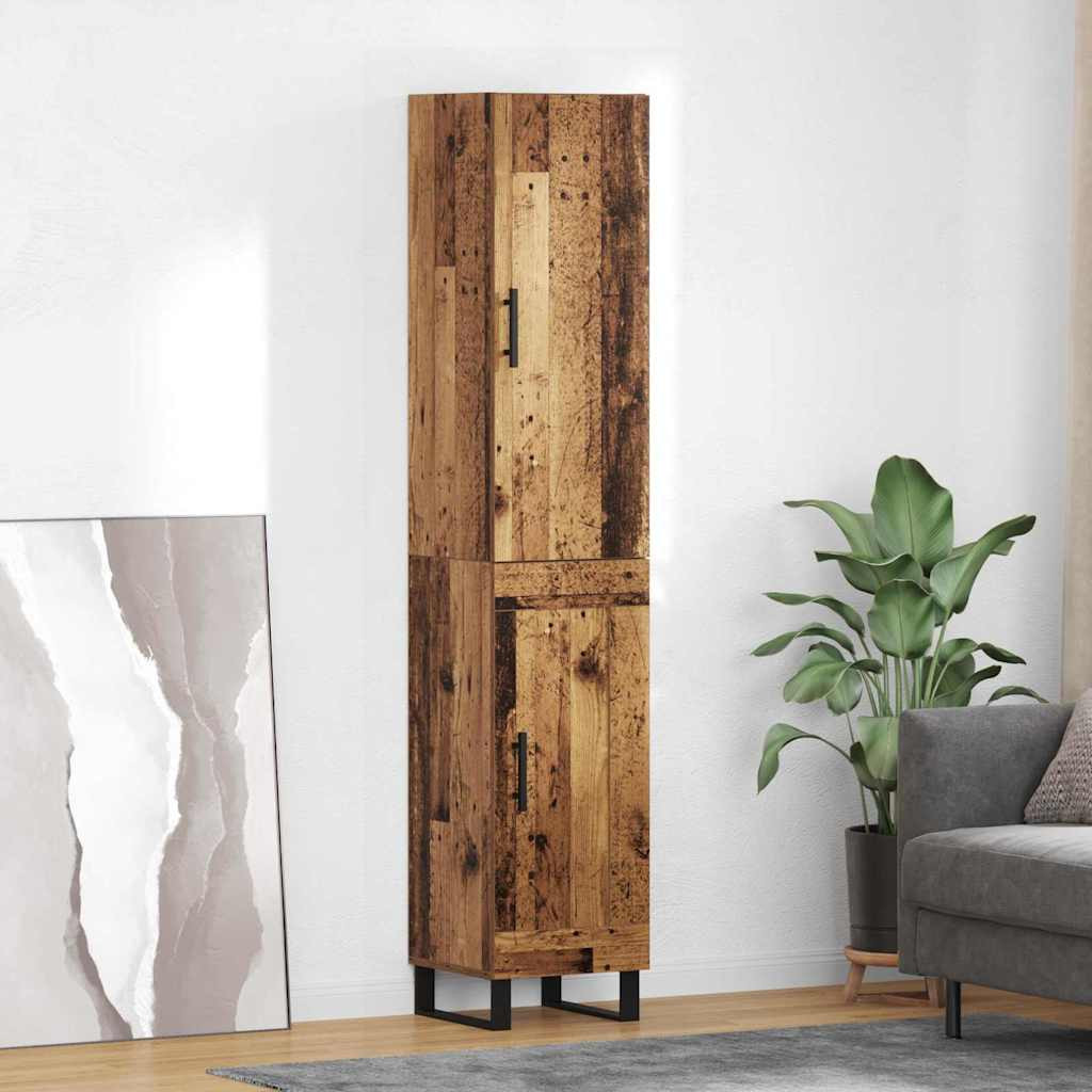 vidaXL Highboard Altholz 34,5 x 34 x 180 cm Holzwerkstoff
