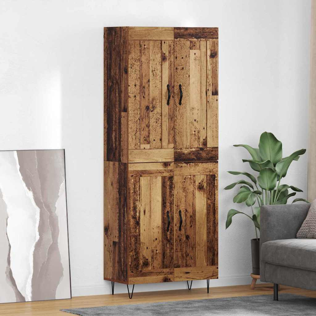 vidaXL Highboard Altholz 69,5 x 34 x 180 cm Holzwerkstoff
