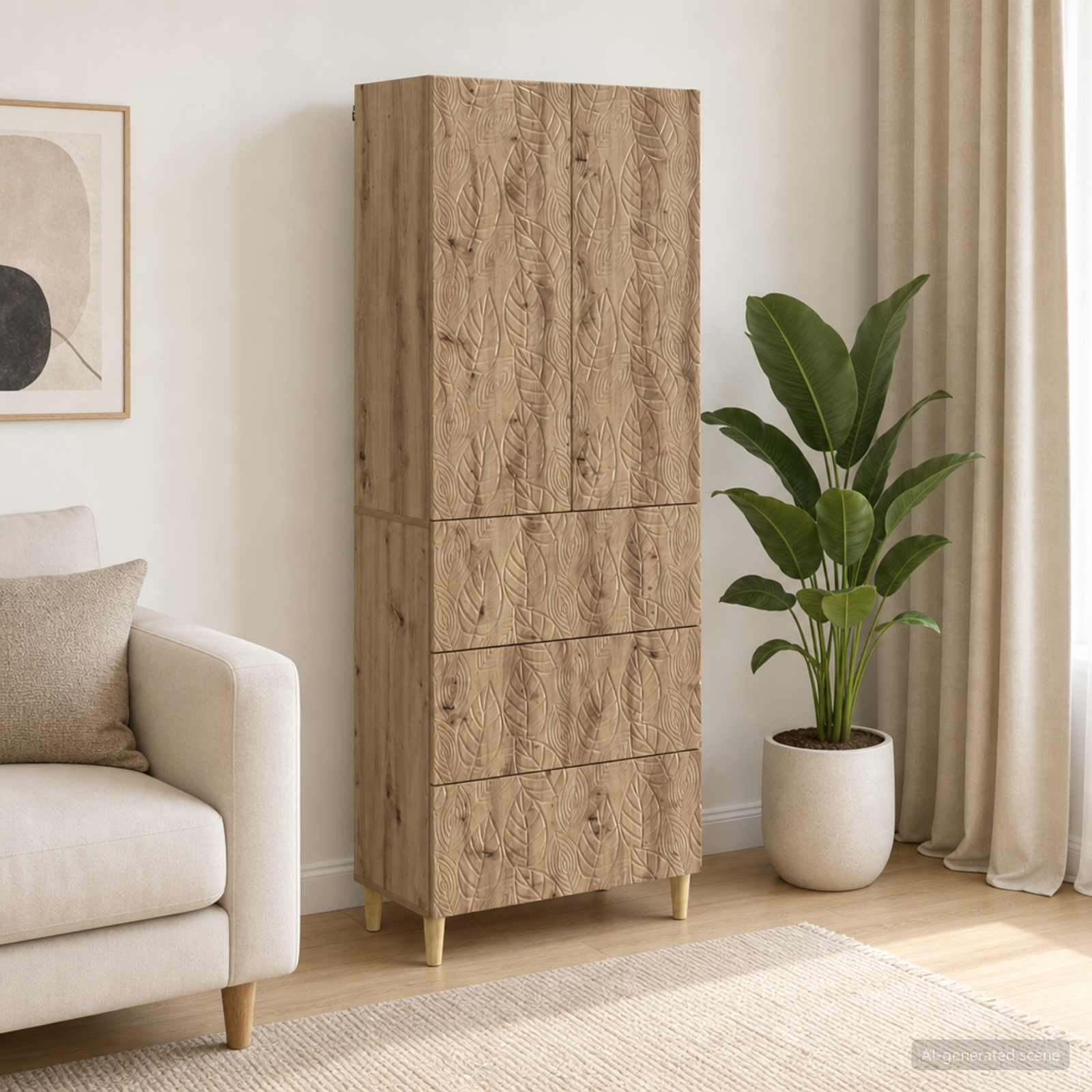 vidaXL Schrankset 2 Stk. 66 x 34,5 x 90 cm Holzwerkstoff Artisan-Eiche