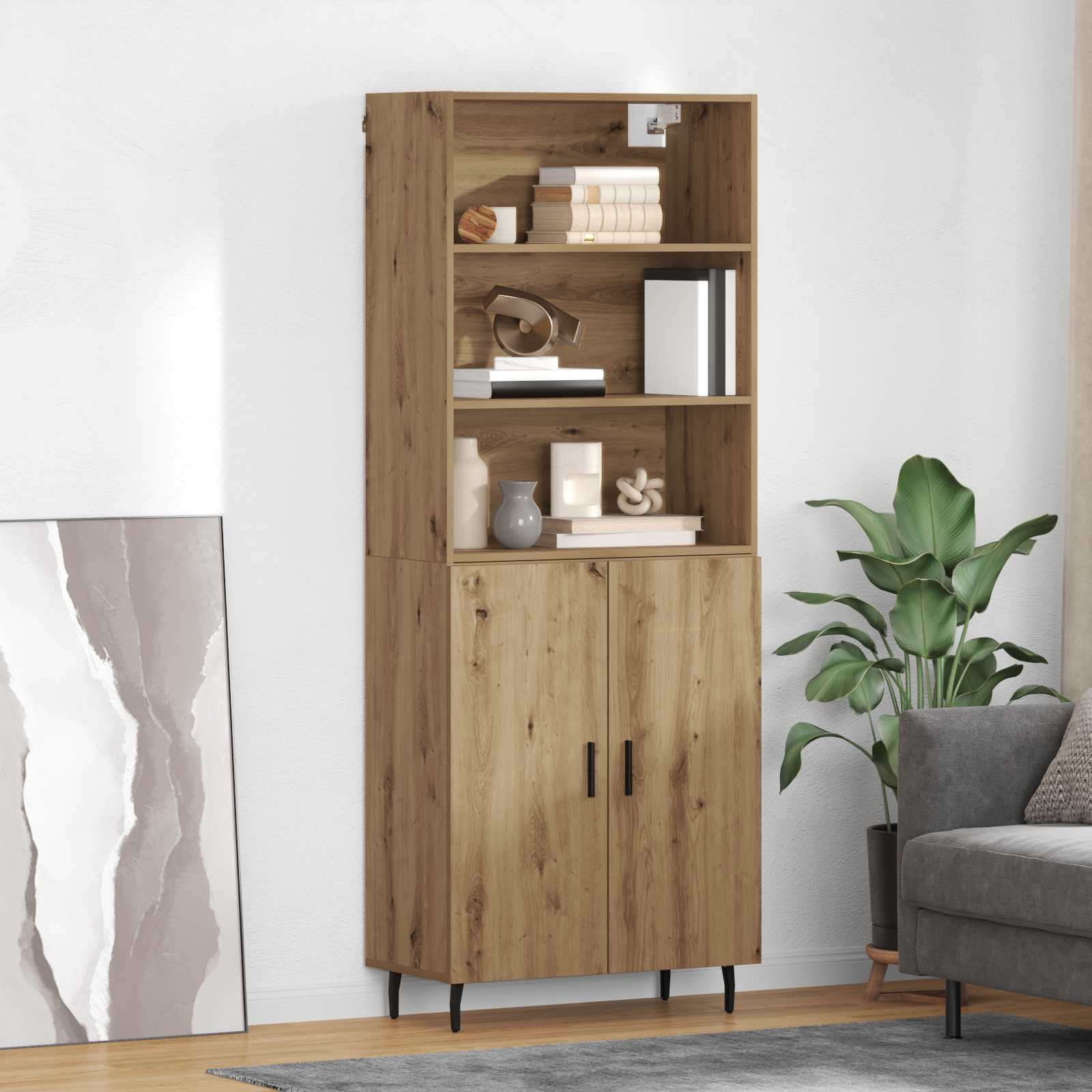 vidaXL Highboard 2 pcs Artisan-Eiche 69,5 x 32,5 x 180 cm