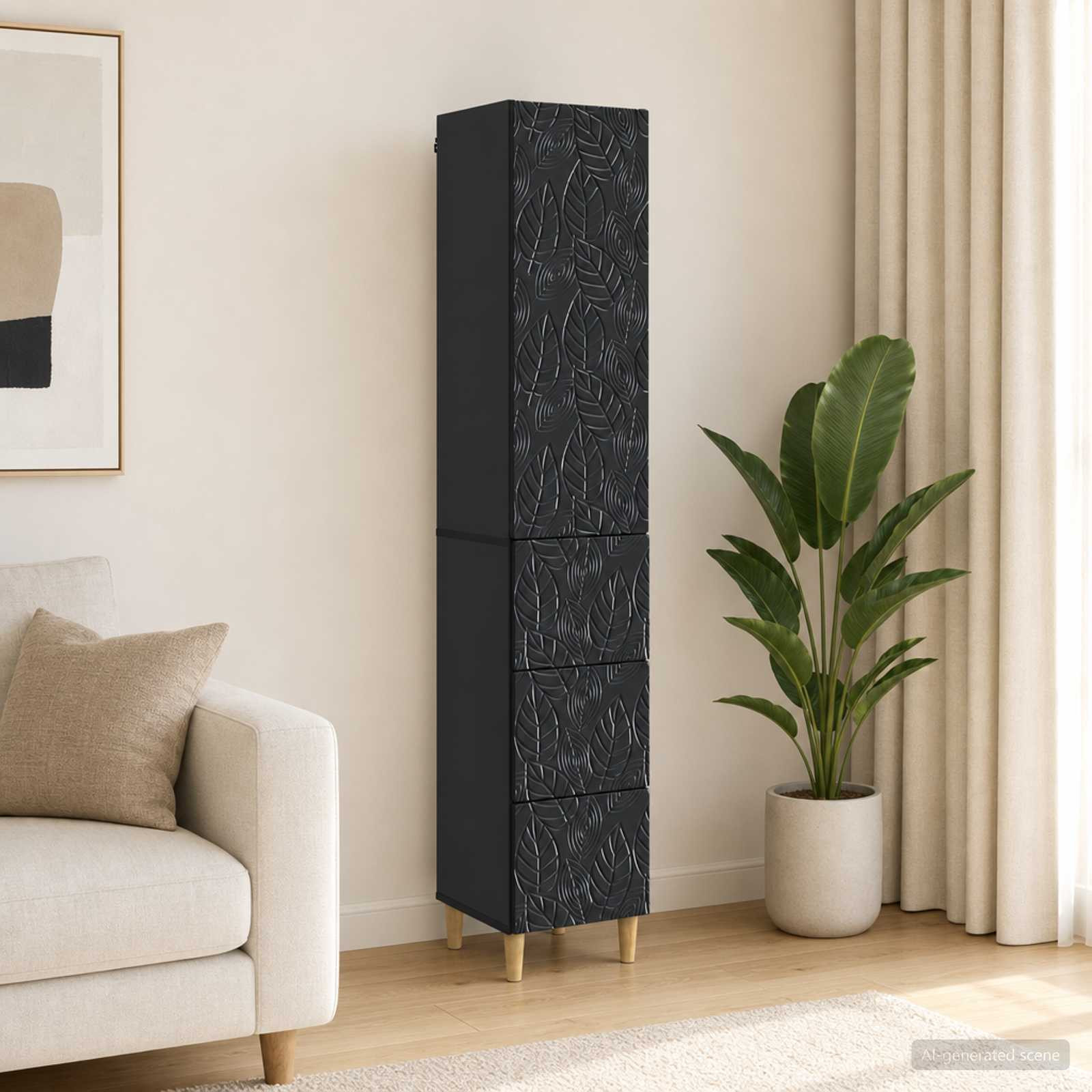 vidaXL Schrankset 2 pcs Schwarz 33 x 34,5 x 90 cm Holzwerkstoff