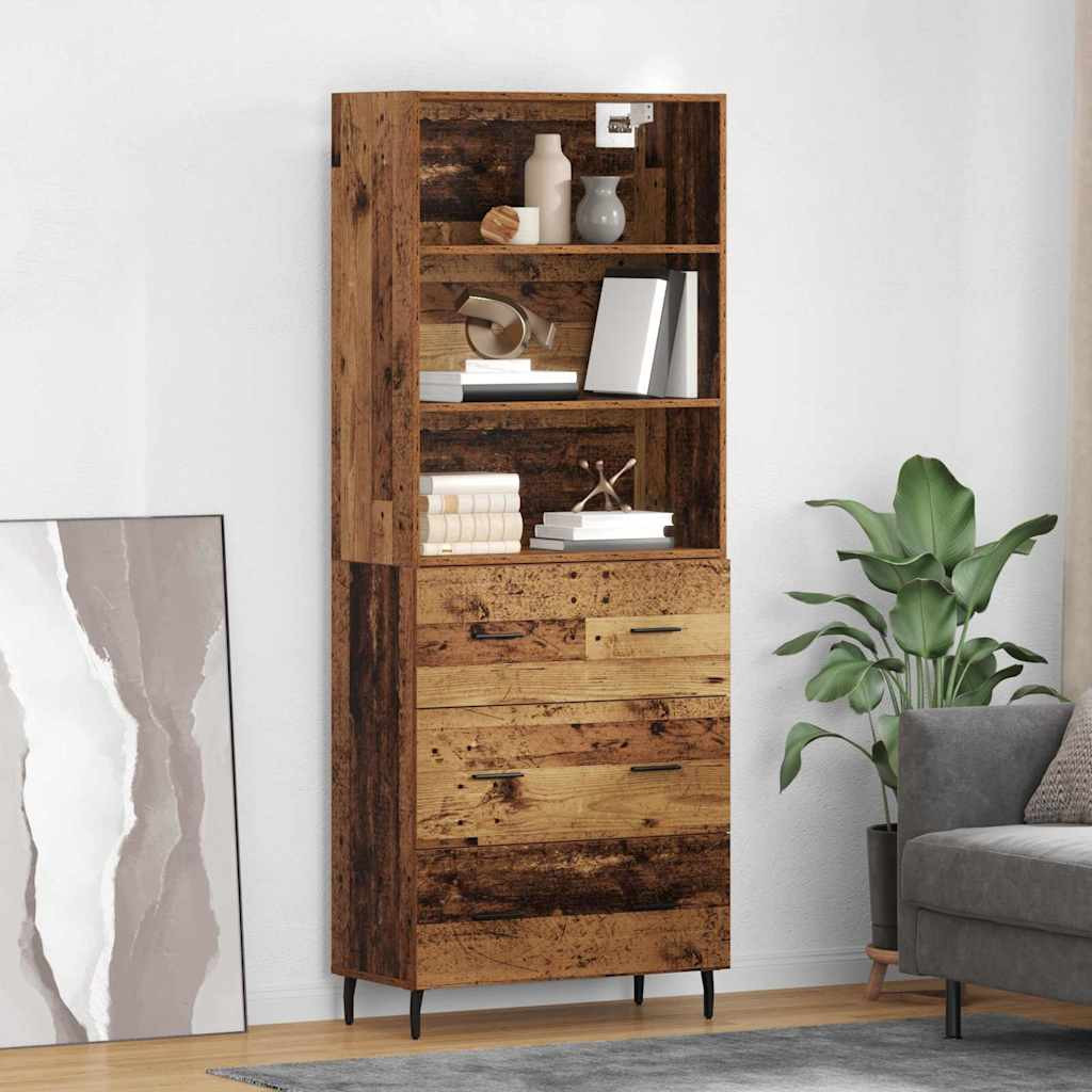vidaXL Highboard mit Schubladen 2 pcs Altholz Holzwerkstoff