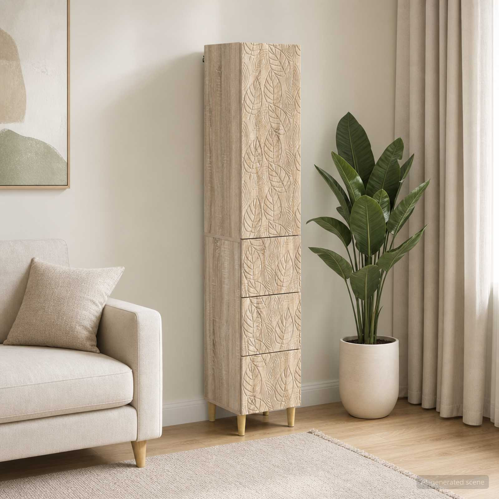 vidaXL Schrankset 2 pcs Sonoma-Eiche 33 x 34,5 x 90 cm Holzwerkstoff