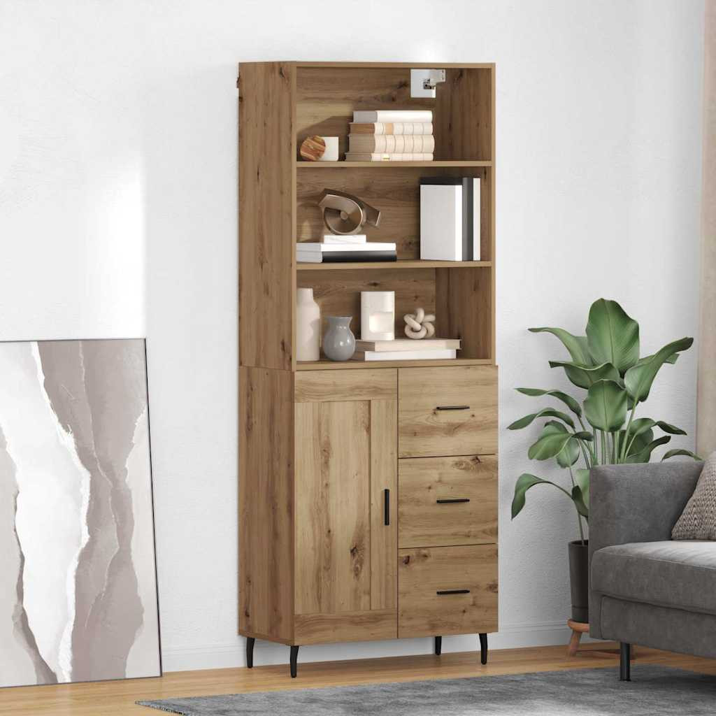 vidaXL Highboard 2 pcs Artisan-Eiche 69,5 x 32,5 x 180 cm
