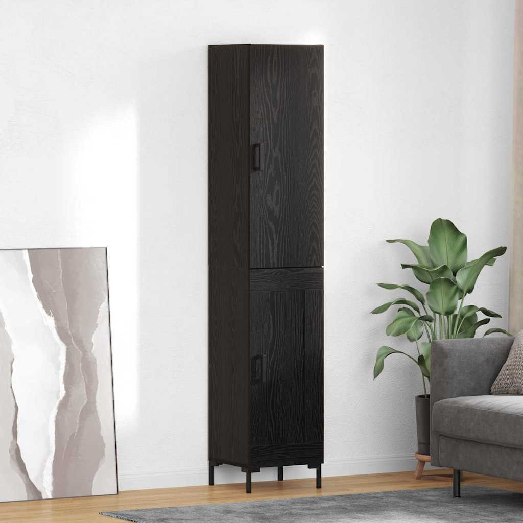 vidaXL Highboard Schwarz Eichen-Optik 34,5 x 34 x 180 cm Holzwerkstoff