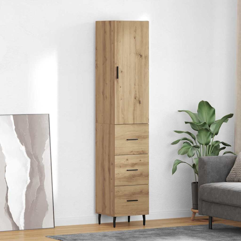 vidaXL Highboard Artisan-Eiche 34,5 x 34 x 180 cm Holzwerkstoff