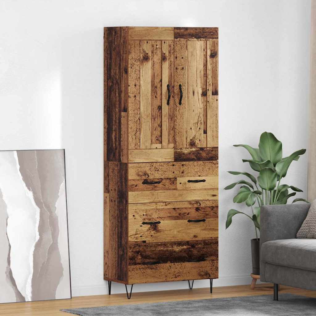 vidaXL Highboard Altholz 69,5 x 34 x 180 cm Holzwerkstoff
