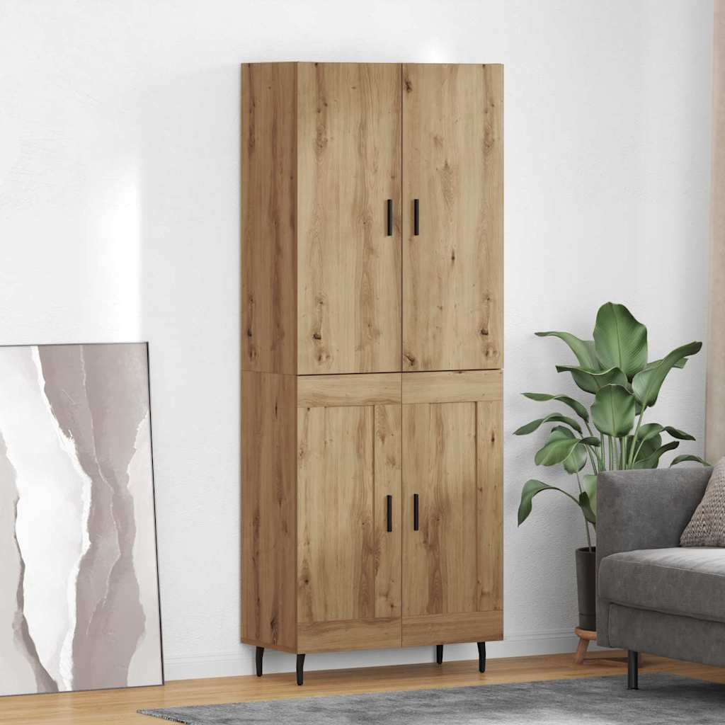 vidaXL Highboard 2 pcs Artisan-Eiche 69,5 x 34 x 180 cm Holzwerkstoff