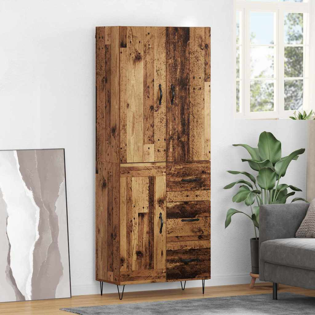 vidaXL Highboard mit Schubladen 2 pcs Altholz Holzwerkstoff