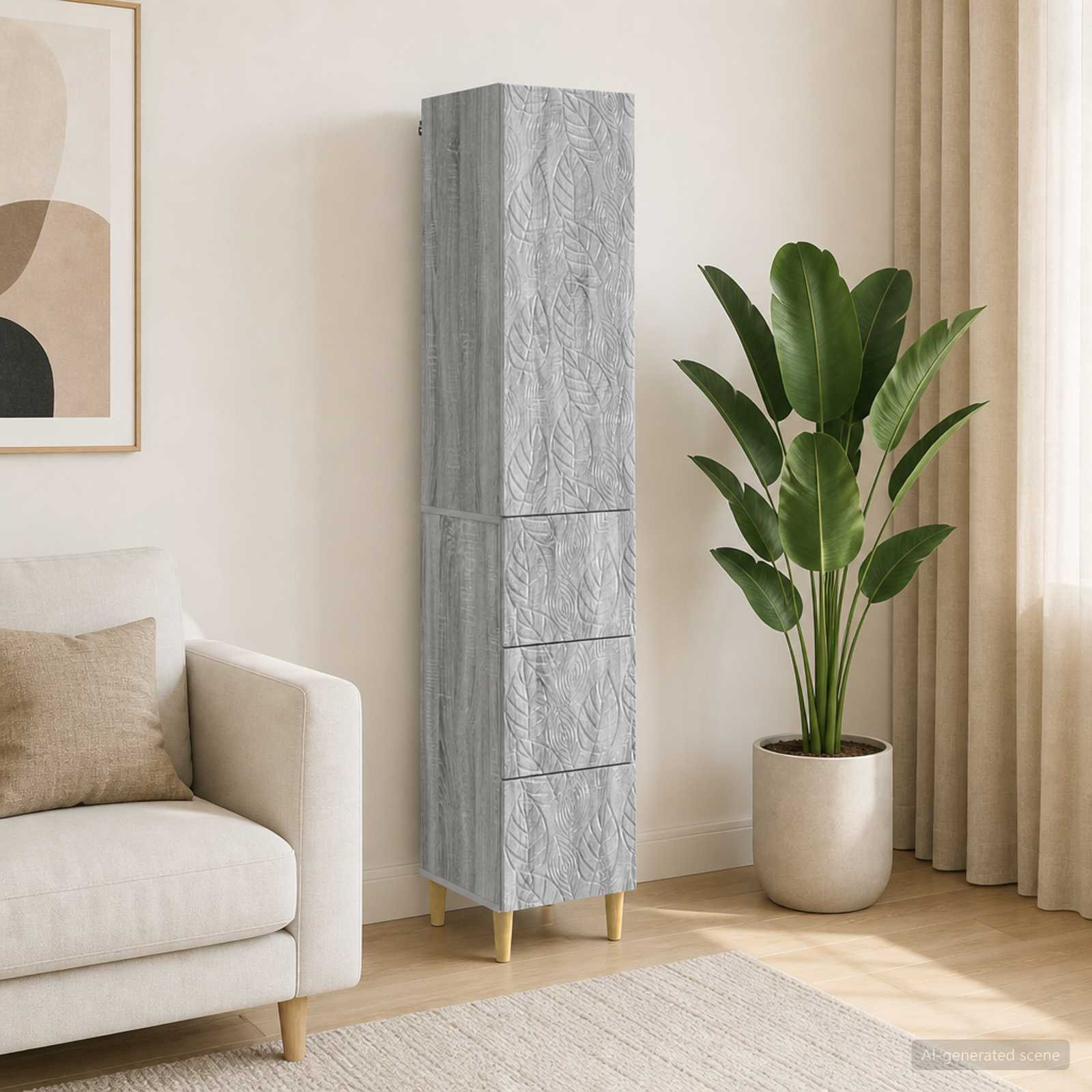 vidaXL Schrankset 2 pcs Grau Sonoma 33 x 34,5 x 90 cm Holzwerkstoff