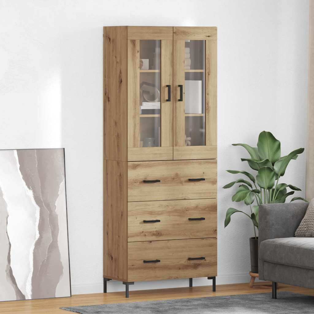 vidaXL Highboard 2 pcs Artisan-Eiche 69,5 x 34 x 180 cm Holzwerkstoff