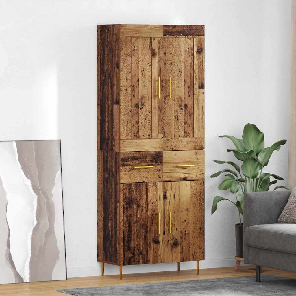 vidaXL Highboard Altholz 69,5 x 34 x 180 cm Holzwerkstoff