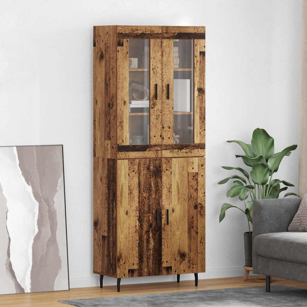 vidaXL Highboard 2 pcs Altholz Holzwerkstoff