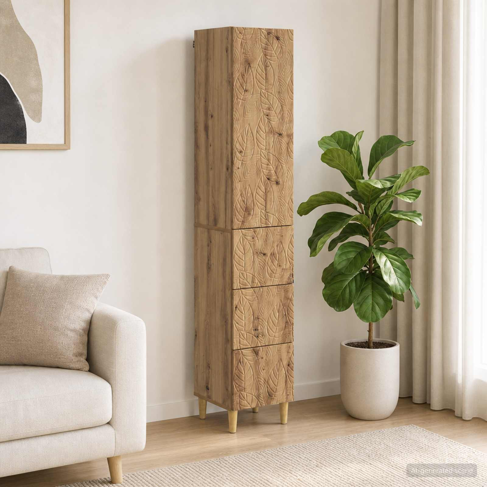 vidaXL Schrankset 2 Stk. 33 x 34,5 x 90 cm Holzwerkstoff Artisan-Eiche