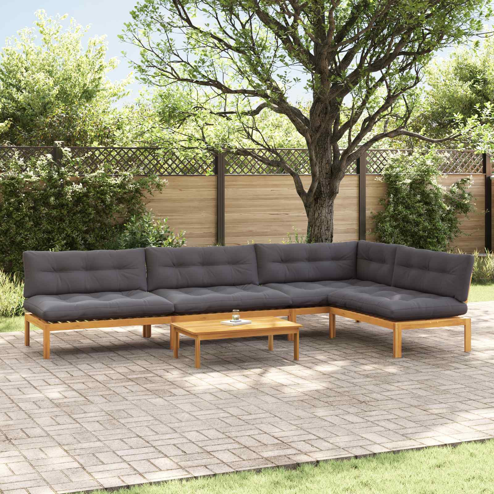 vidaXL 5 Stück Garten Pallet Sofa Einheiten Massivholz Akazie Natur