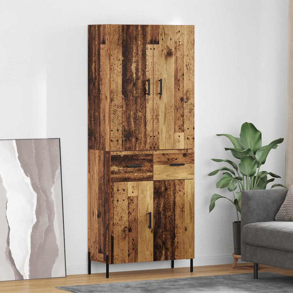 vidaXL Highboard Altholz 69,5 x 34 x 180 cm Holzwerkstoff