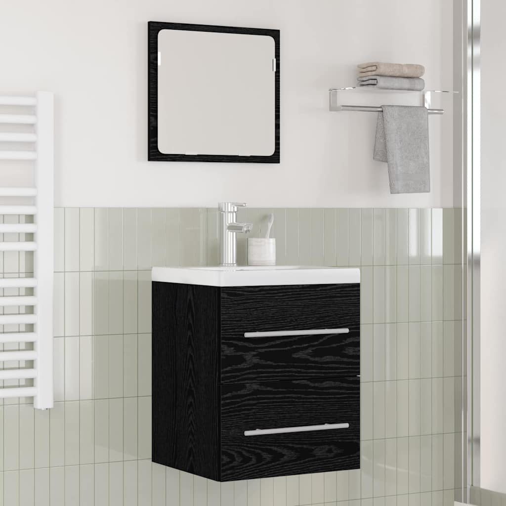 vidaXL Waschbeckenschrank mit Schubladen Schwarz 42 x 39 x 52 cm