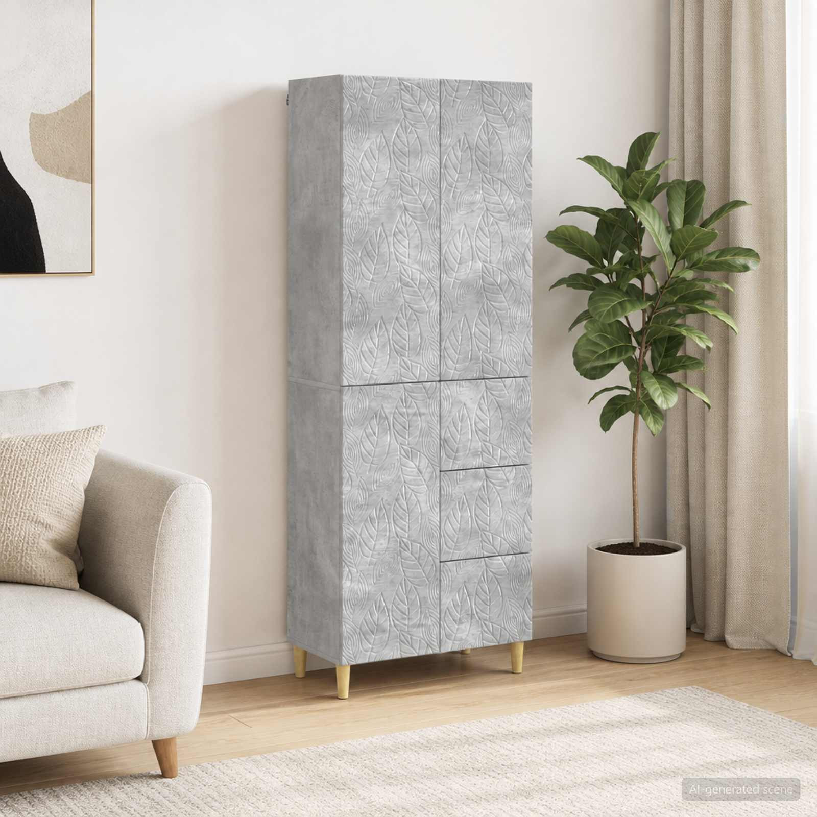 vidaXL 2 pcs Betongrau