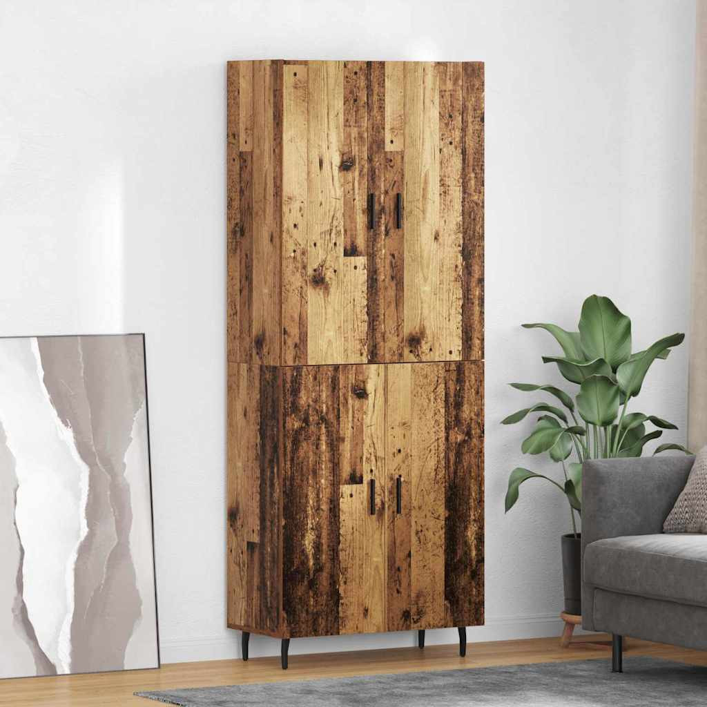 vidaXL Highboard 2 pcs Altholz Holzwerkstoff
