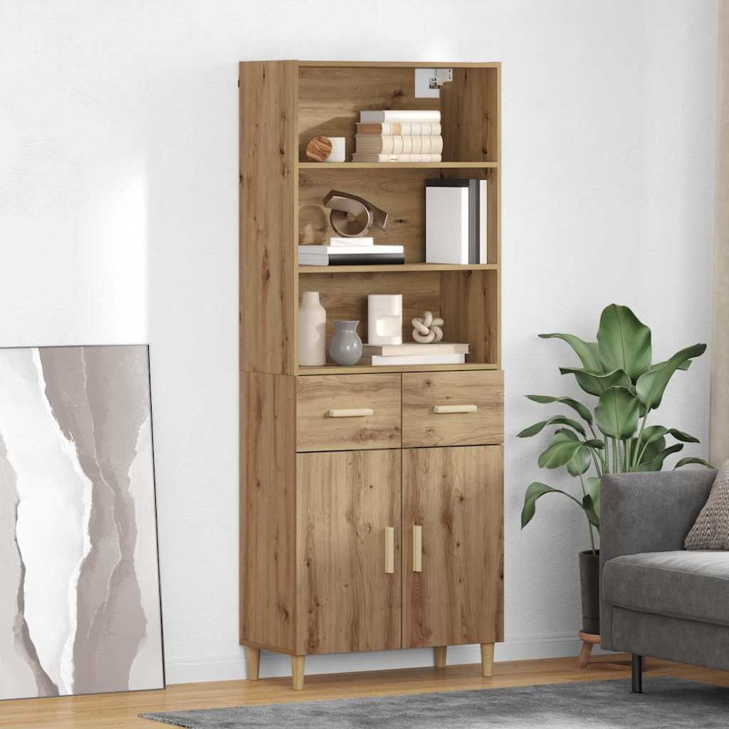 vidaXL Highboard Artisan-Eiche 69,5 x 34 x 180 cm Holzwerkstoff