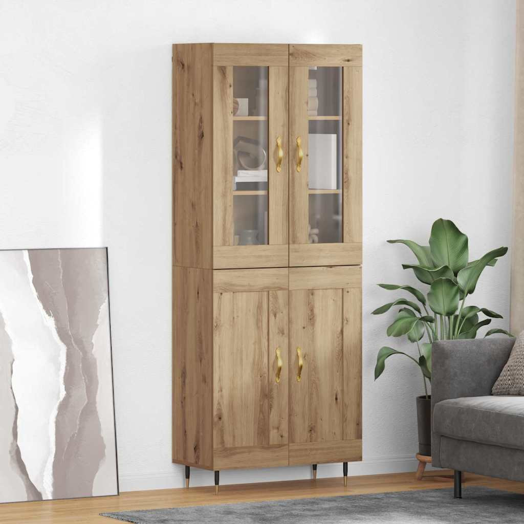 vidaXL Highboard 2 pcs Artisan-Eiche 69,5 x 34 x 180 cm Holzwerkstoff