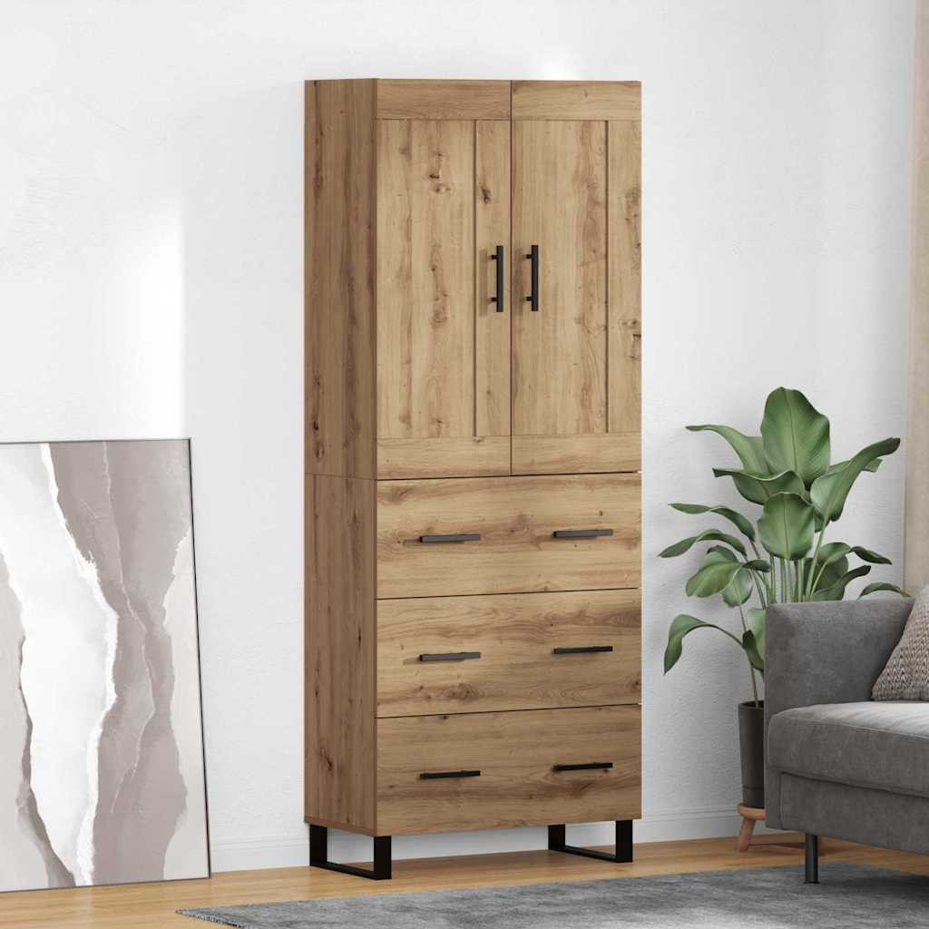 vidaXL Highboard 2 pcs Artisan-Eiche 69,5 x 34 x 180 cm Holzwerkstoff
