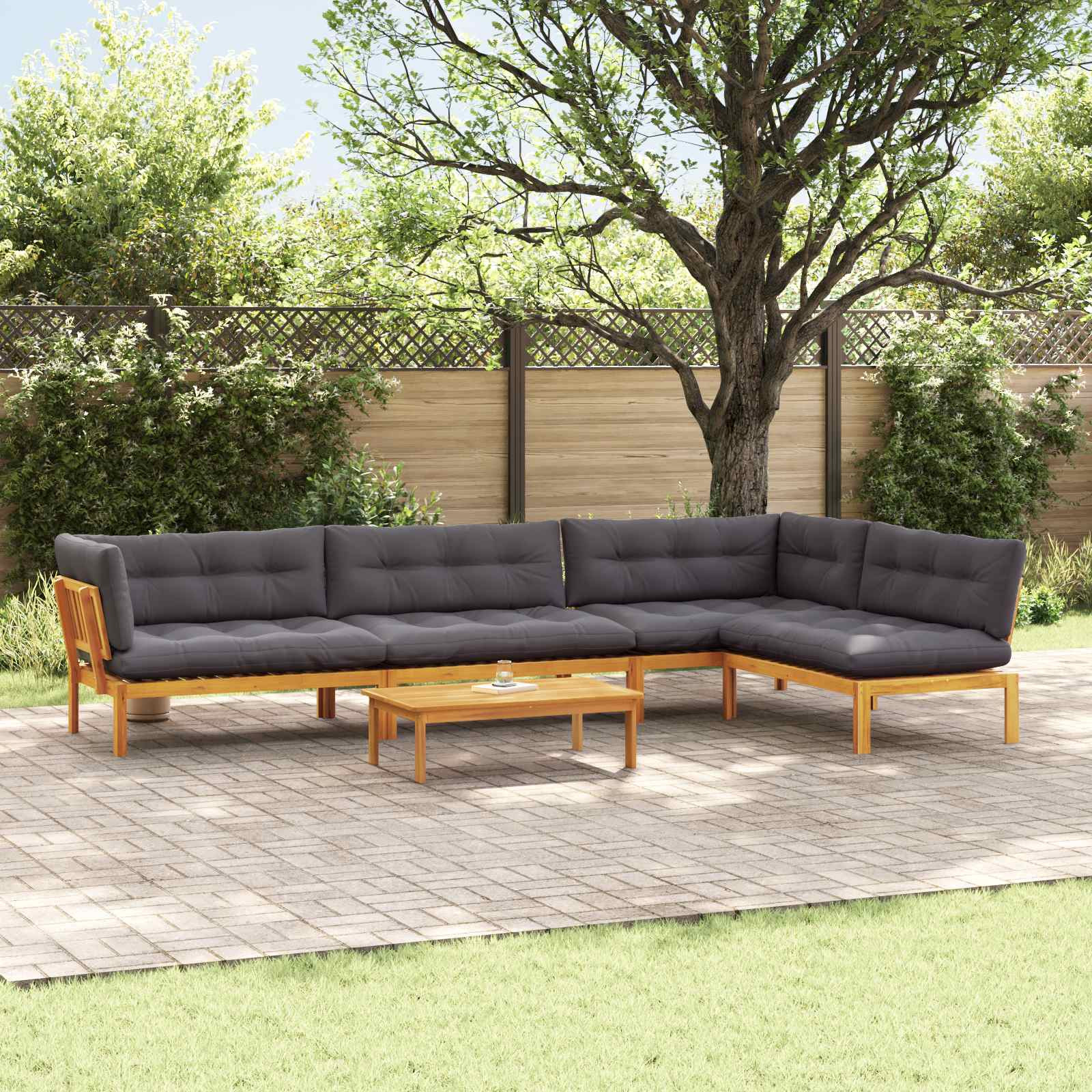 vidaXL 5 Stück Garten Pallet Sofa Einheiten Massivholz Akazie Natur