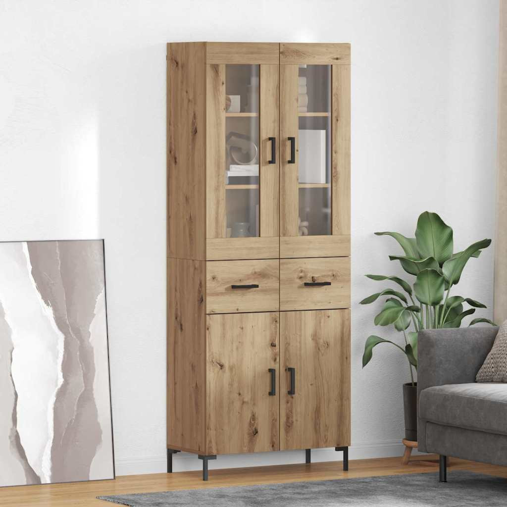 vidaXL Highboard 2 pcs Artisan-Eiche 69,5 x 34 x 180 cm Holzwerkstoff