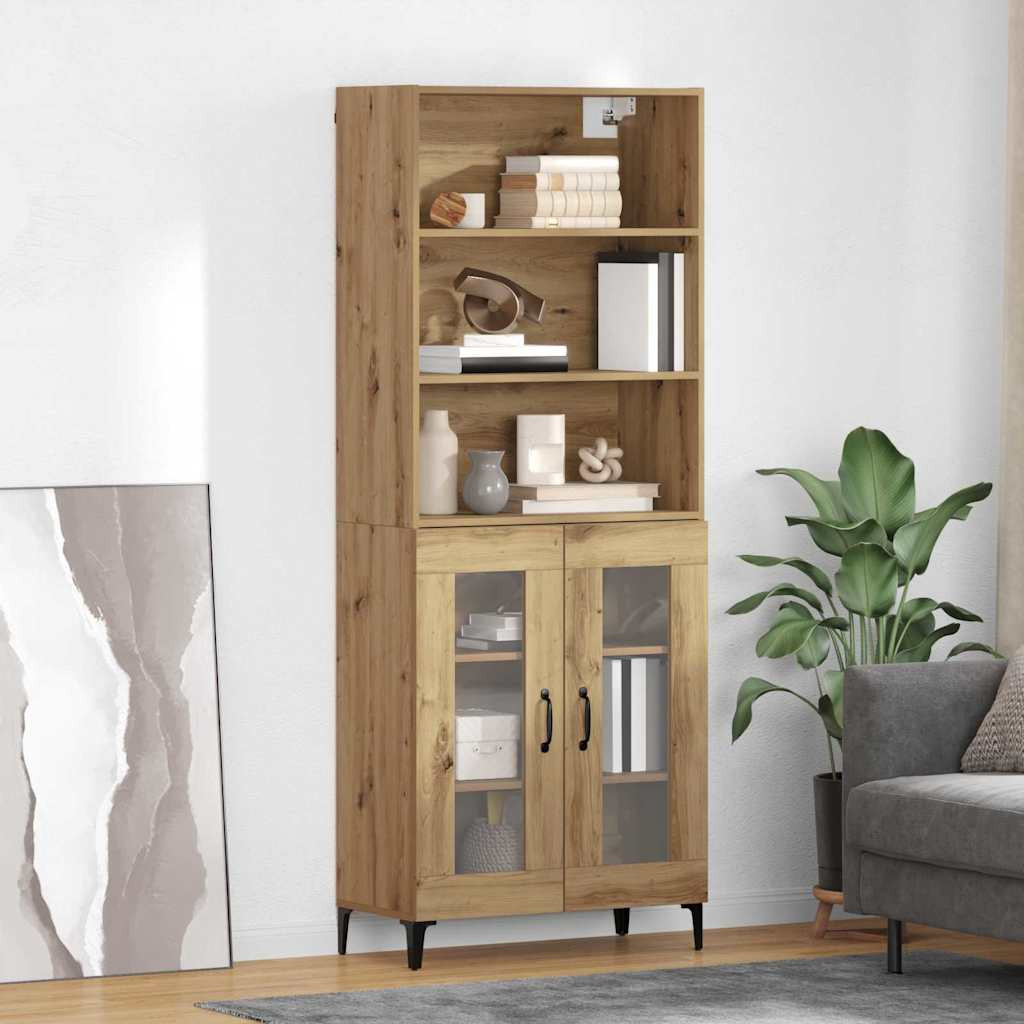 vidaXL Highboard Artisan-Eiche 69,5 x 34 x 180 cm Holzwerkstoff