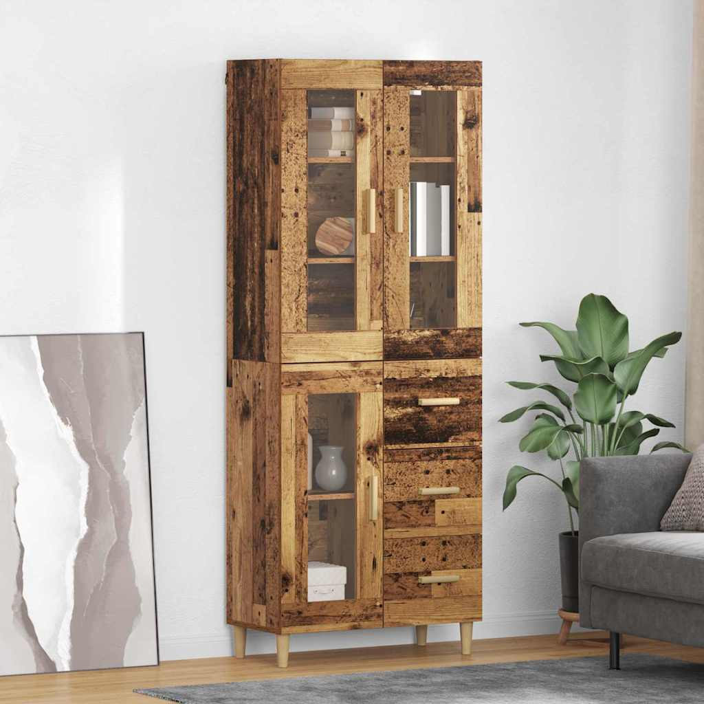 vidaXL Highboard Altholz 69,5 x 34 x 180 cm Holzwerkstoff