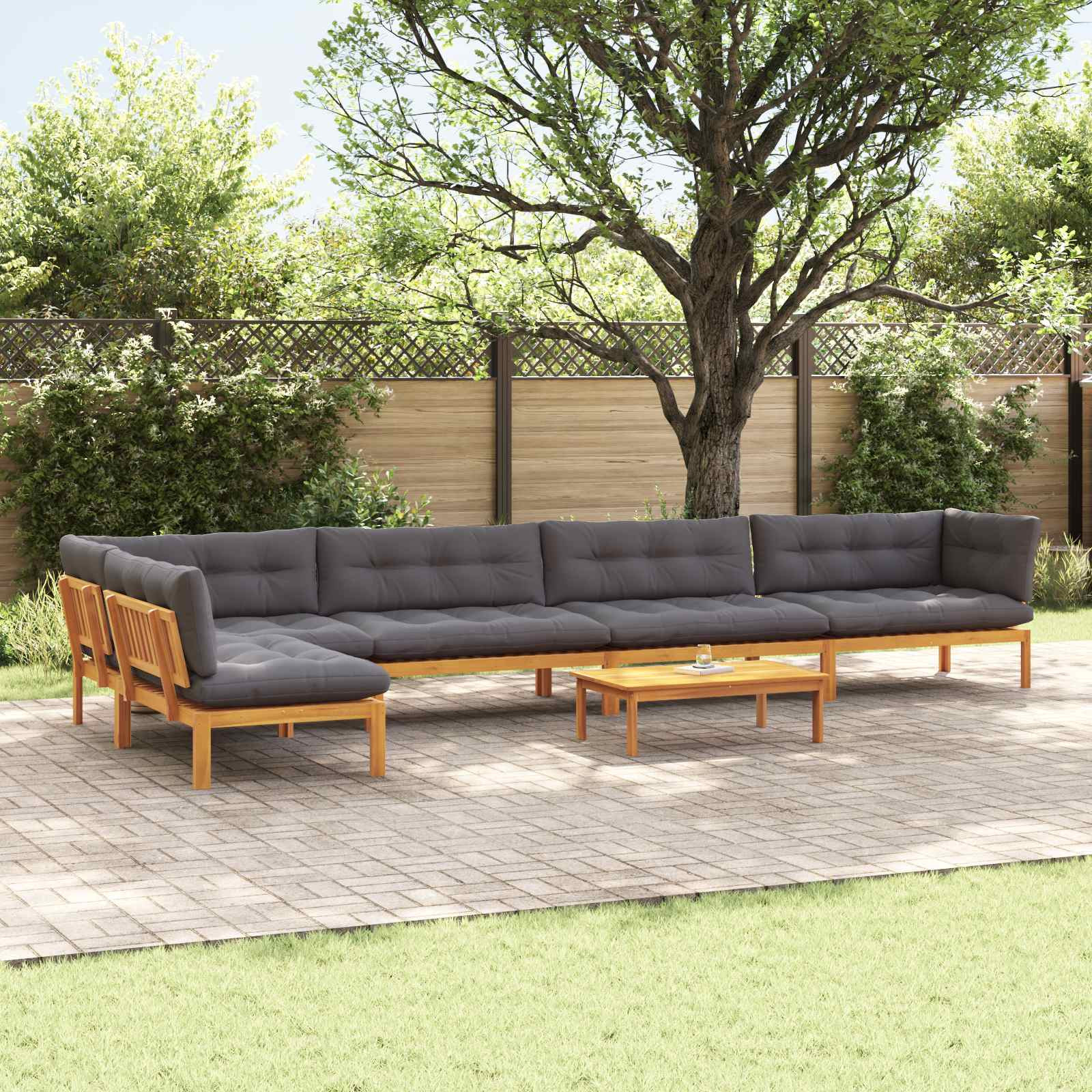 vidaXL 6 Stück Garten Pallet Sofa Einheiten Massivholz Akazie Natur