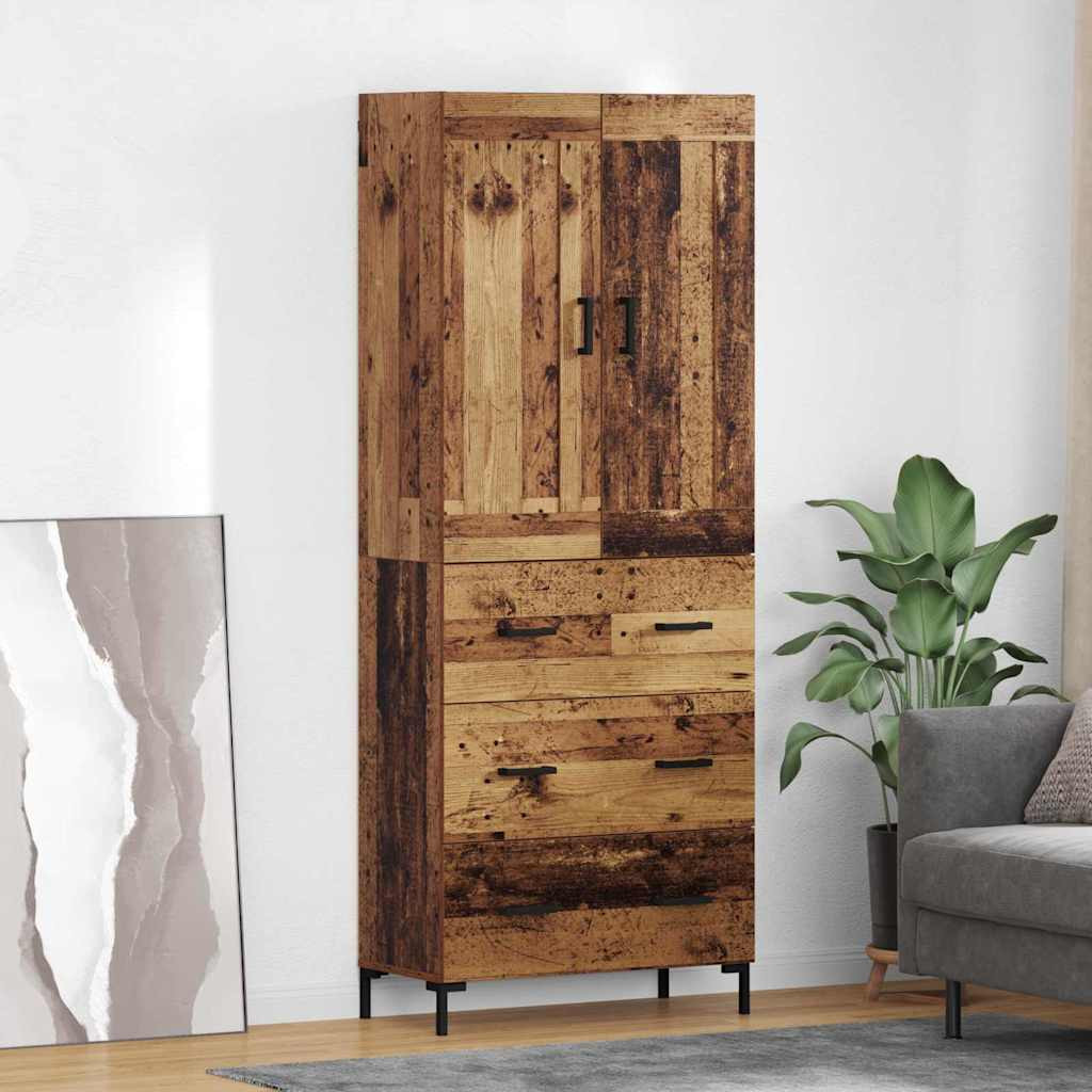 vidaXL Highboard mit Schubladen 2 pcs Altholz Holzwerkstoff
