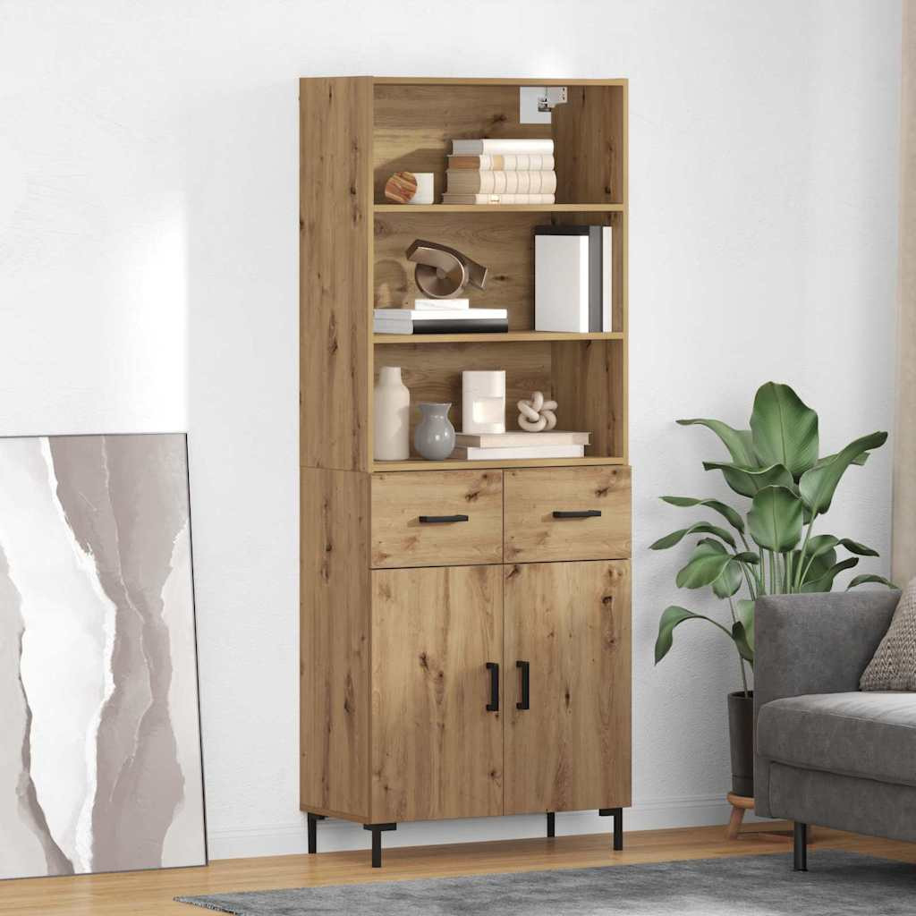 vidaXL Highboard Artisan-Eiche 69,5 x 34 x 180 cm Holzwerkstoff