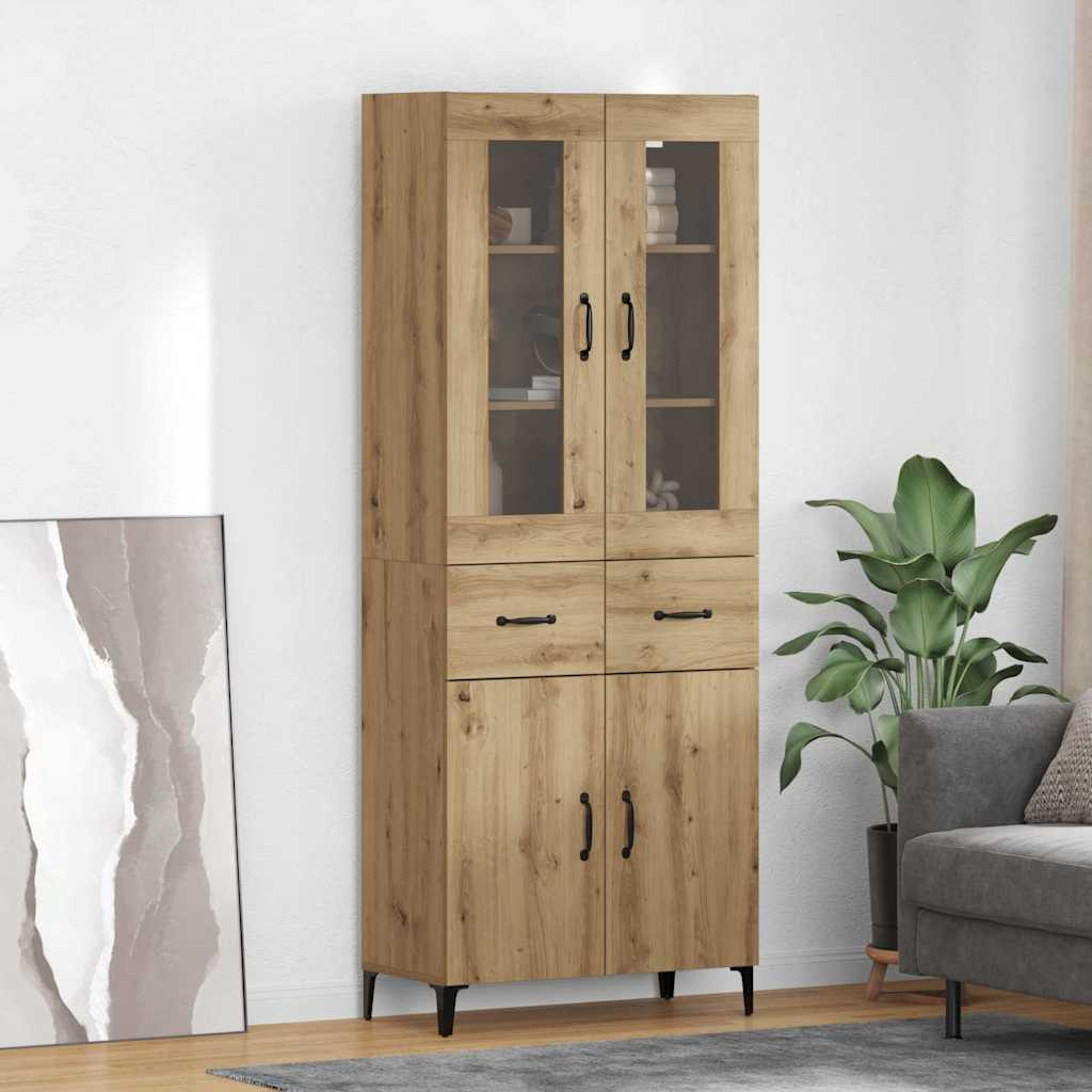 vidaXL Highboard Artisan-Eiche 69,5 x 34 x 180 cm Holzwerkstoff