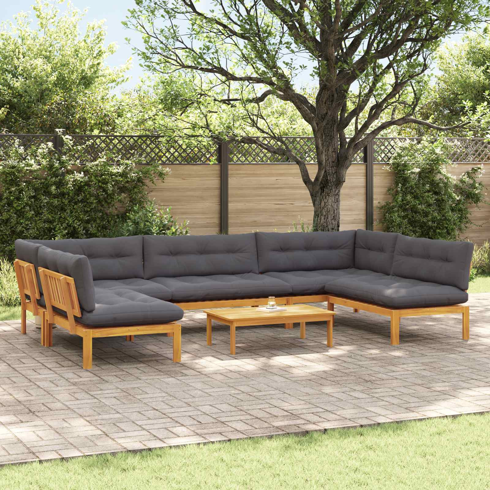 vidaXL 6 Stück Garten Pallet Sofa Einheiten Massivholz Akazie Natur