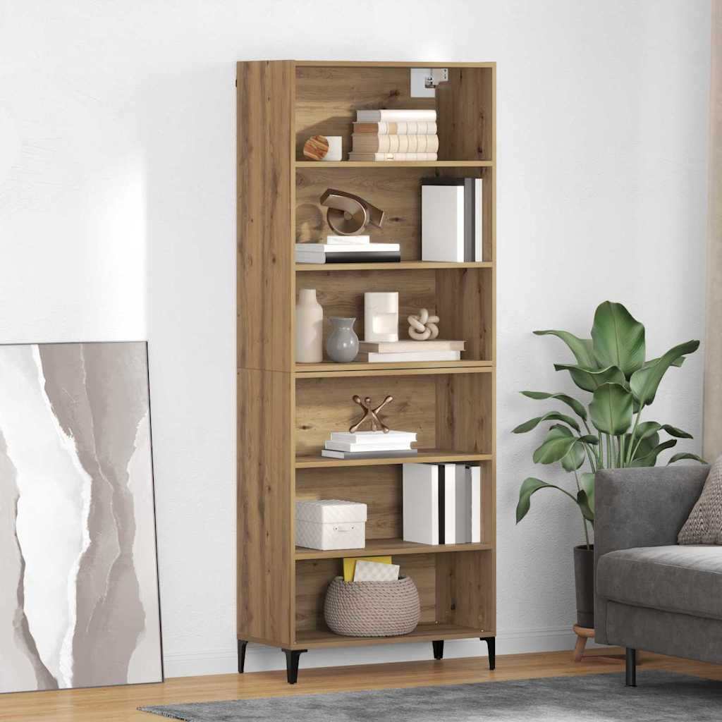 vidaXL Highboard Artisan-Eiche 69,5 x 34 x 180 cm Holzwerkstoff
