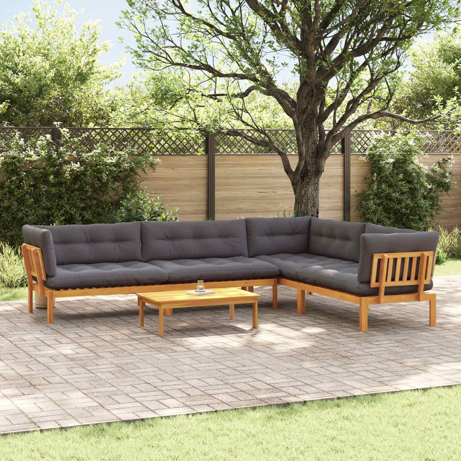 vidaXL 5 Stück Garten Pallet Sofa Einheiten Massivholz Akazie Natur