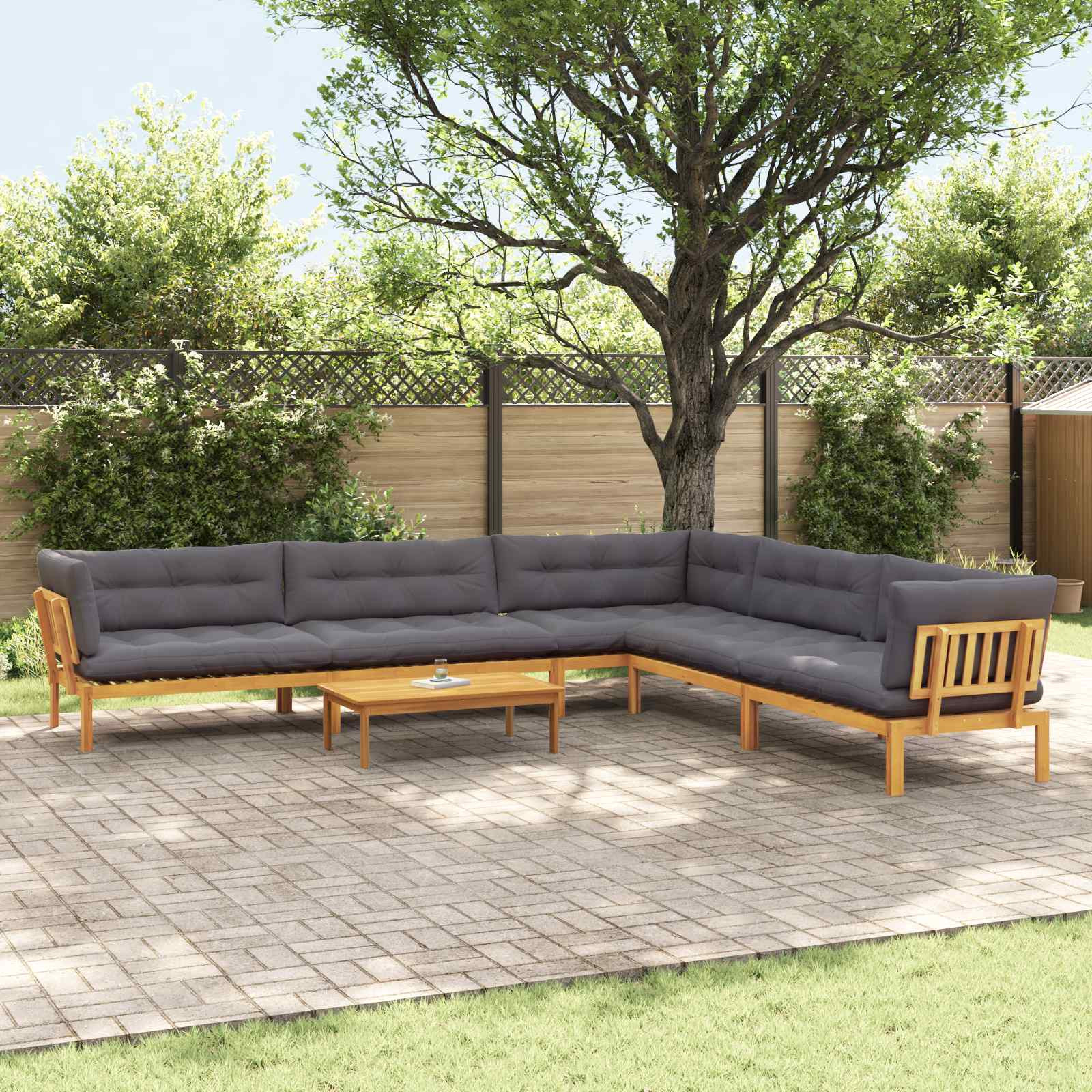 vidaXL 6 Stück Garten Pallet Sofa Einheiten Massivholz Akazie Natur