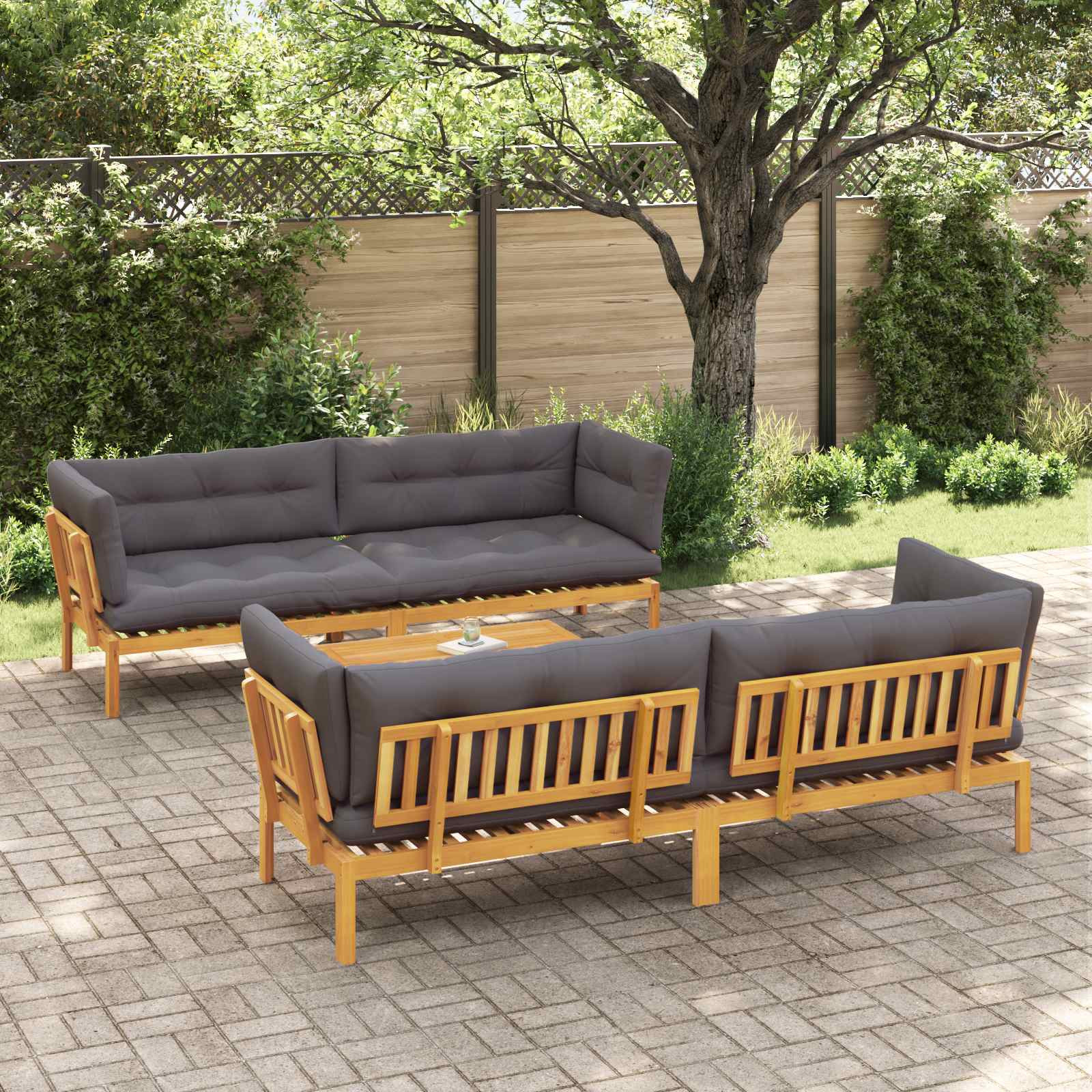 vidaXL 5 Stück Garten Pallet Sofa Einheiten Massivholz Akazie Natur