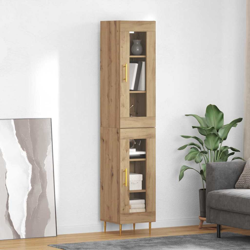 vidaXL Highboard 2 pcs Artisan-Eiche 34,5 x 34 x 180 cm Holzwerkstoff