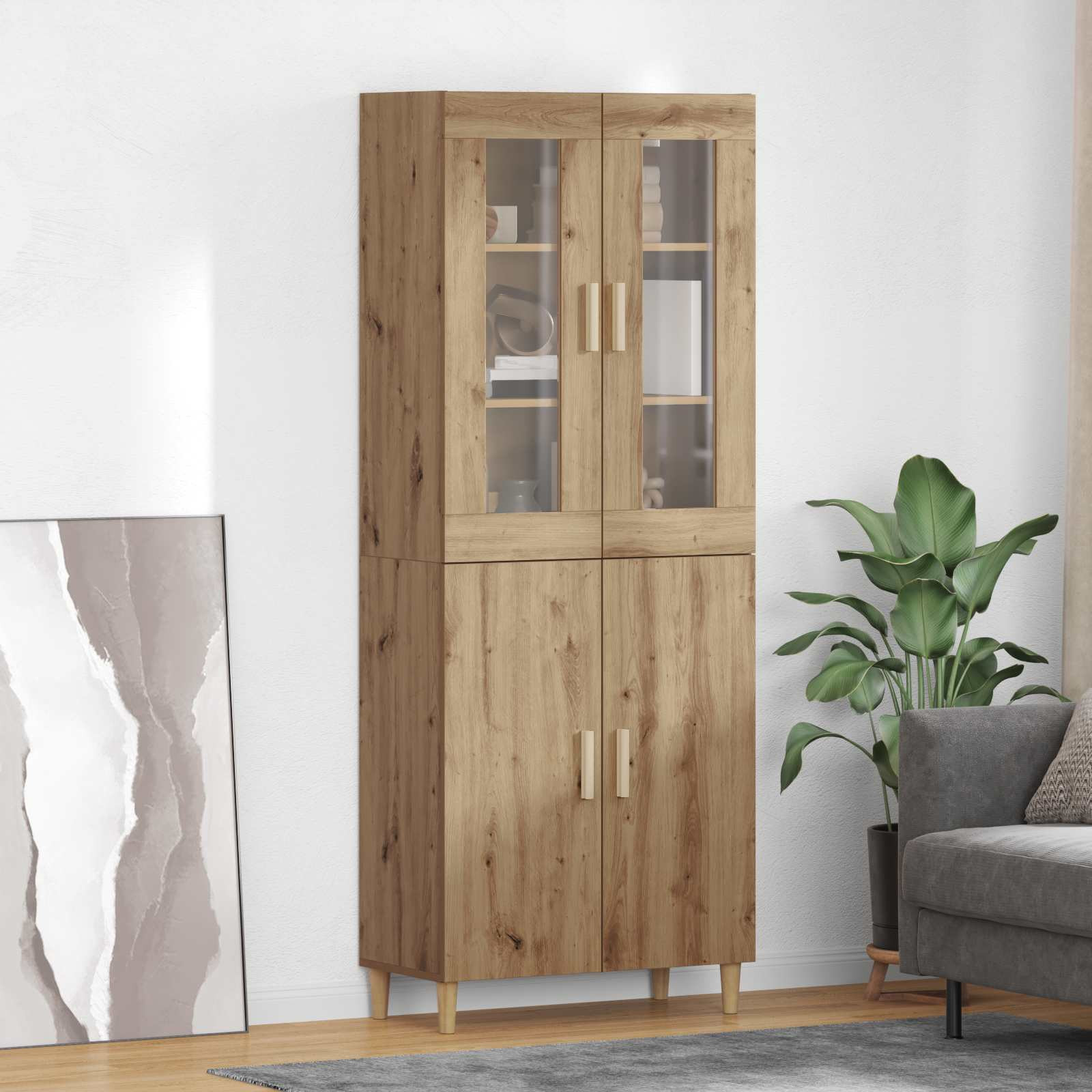 vidaXL Highboard Artisan-Eiche 69,5 x 34 x 180 cm
