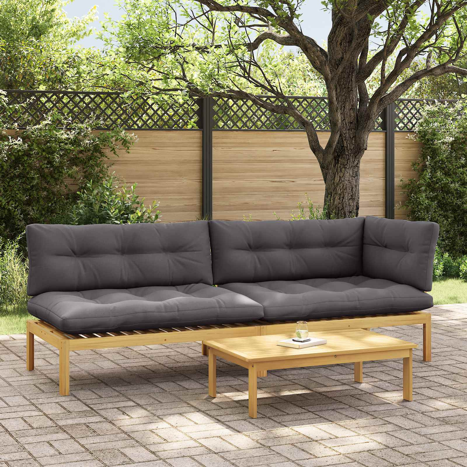 vidaXL 3 Stück Garten Pallet Sofa Einheiten Massivholz Akazie