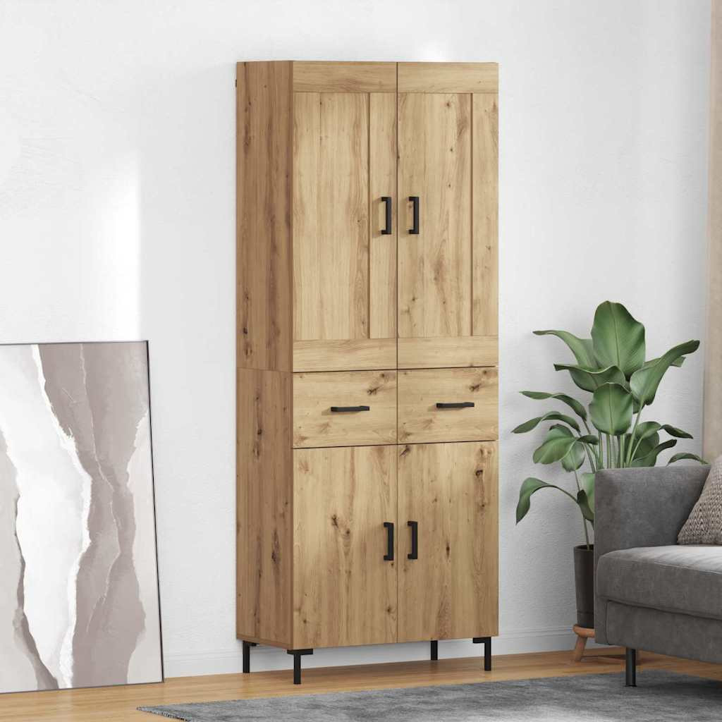 vidaXL Highboard 2 pcs Artisan-Eiche 69,5 x 34 x 180 cm Holzwerkstoff